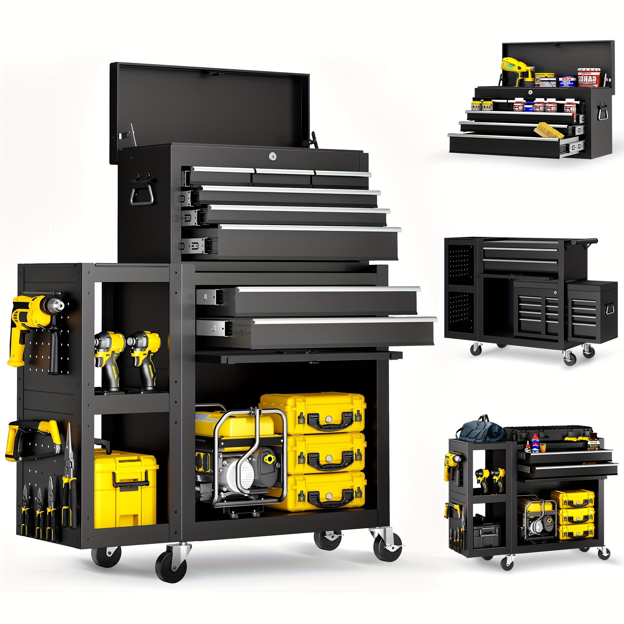 Workshop Tools Cabinet - 5/8-Drawer Rolling Tool Storage Cabinet with