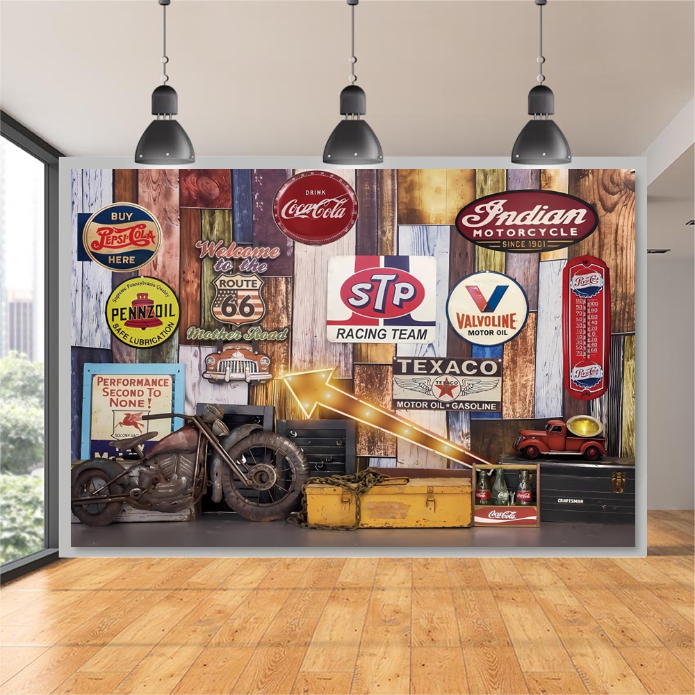 Retro Motorcycle Car Repairs G - Workshop Tools Background recensione e prezzo