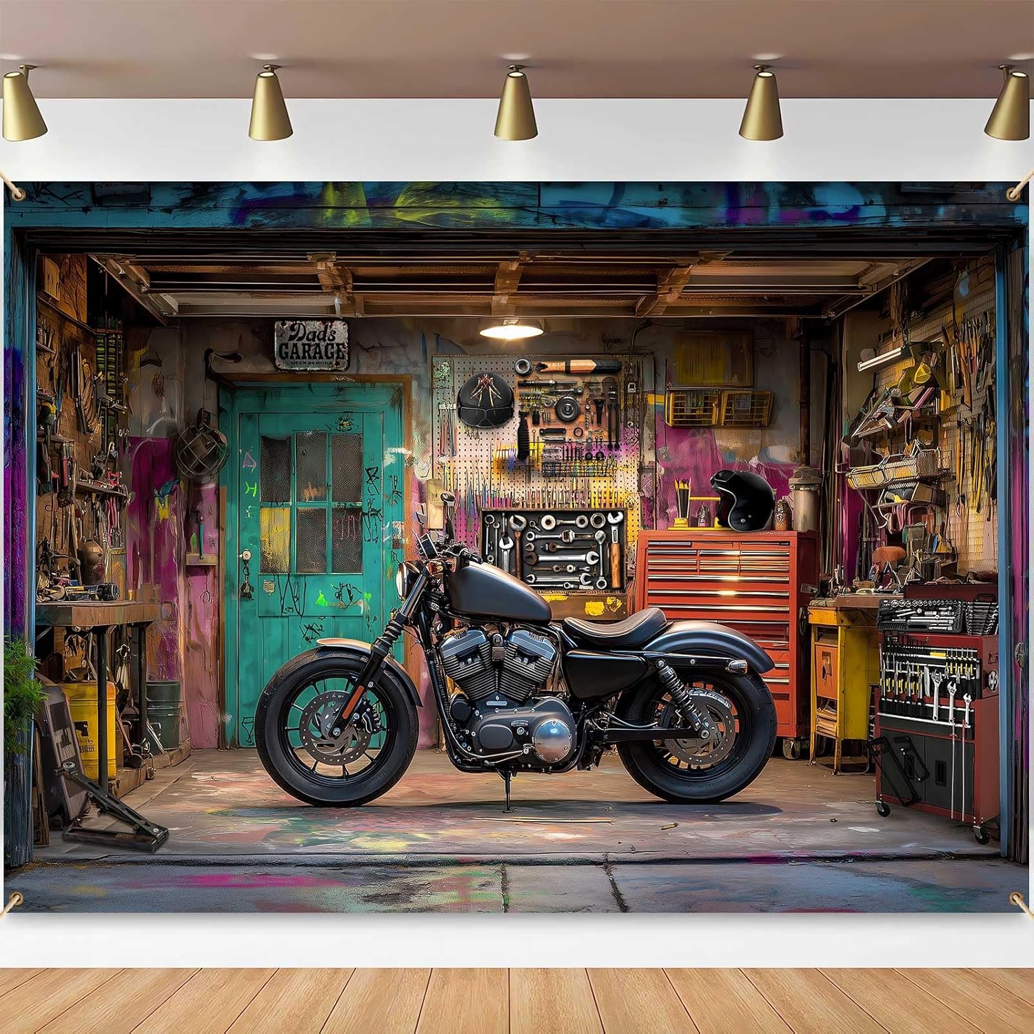 Motorcycle Garage Photography  - Workshop Tools Background recensione e prezzo