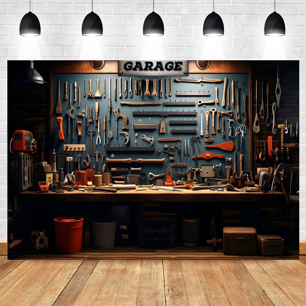 Vintage Garage Backdrop for Ph - Workshop Tools Background recensione e prezzo