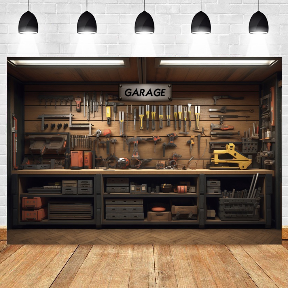 Vintage Garage Backdrop for Ph - Workshop Tools Background recensione e prezzo