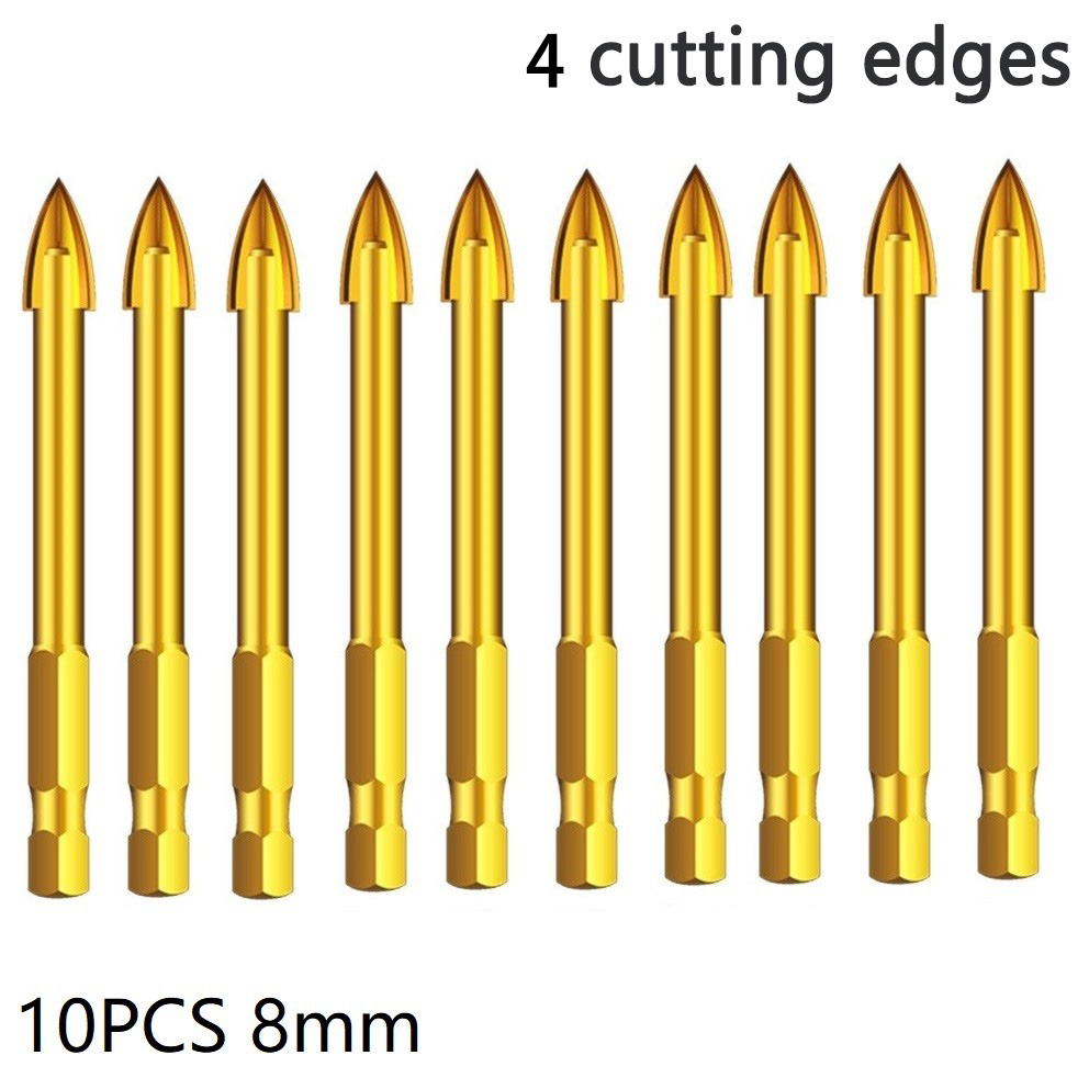 10pcs 6/8mm Drill Bit Titanium - Workshop Cutting Tools recensione e prezzo