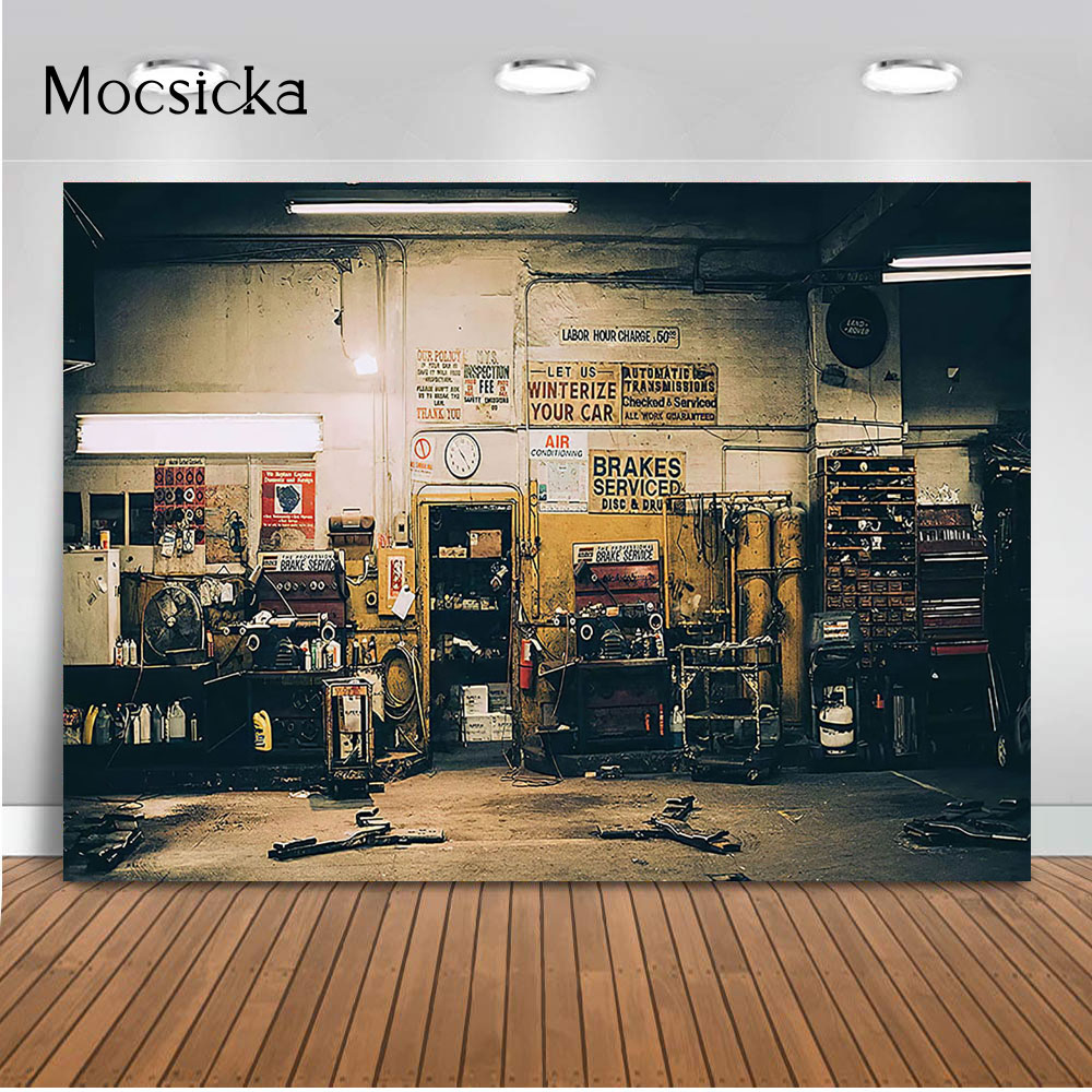 Retro Car Repairs Backdrop Too - Workshop Tools Background recensione e prezzo
