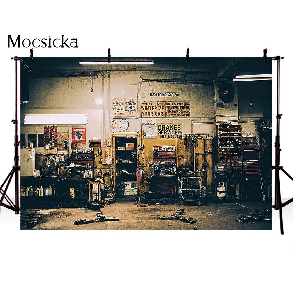 Retro Car Repairs Backdrop Too - Workshop Tools Background recensione e prezzo