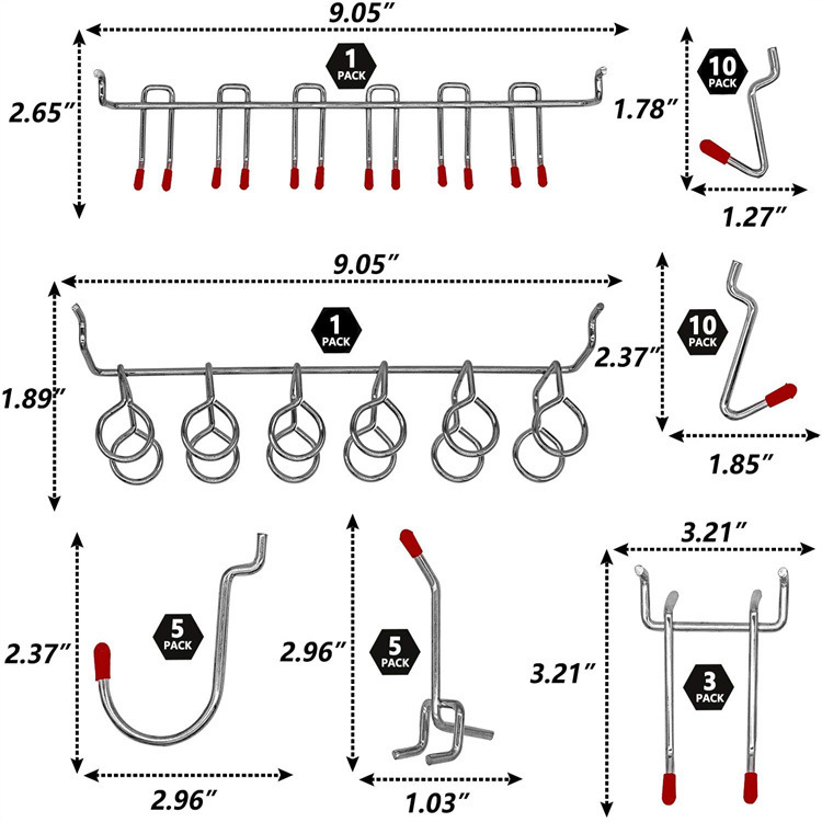 114 Pcs Pegboard Hooks Set Met - Workshop Tools On Wall recensione e prezzo