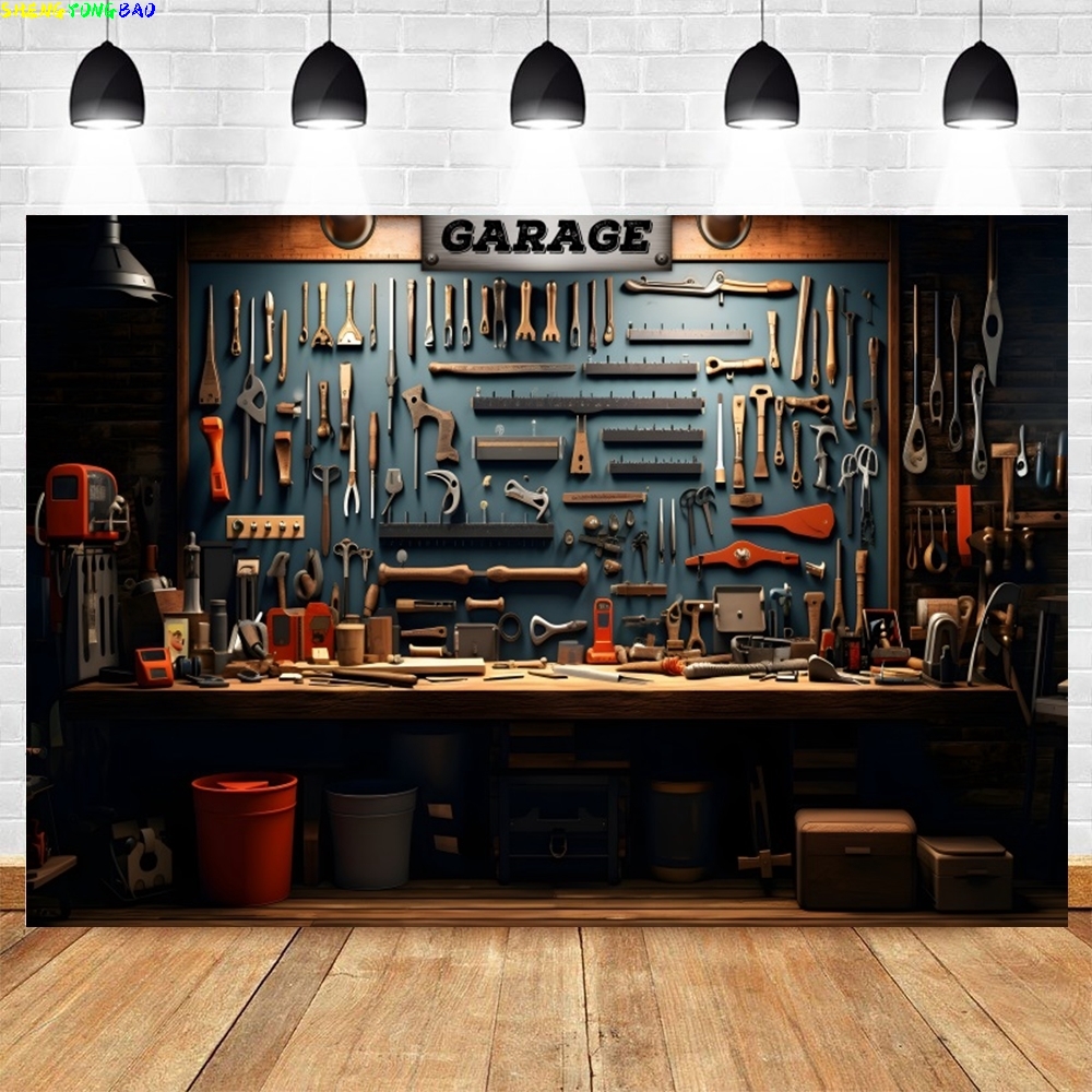 Vintage Garage Backdrop for Ph - Workshop Tools Background recensione e prezzo