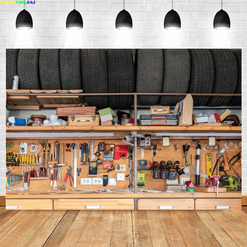 Vintage Garage Backdrop for Ph - Workshop Tools Background recensione e prezzo
