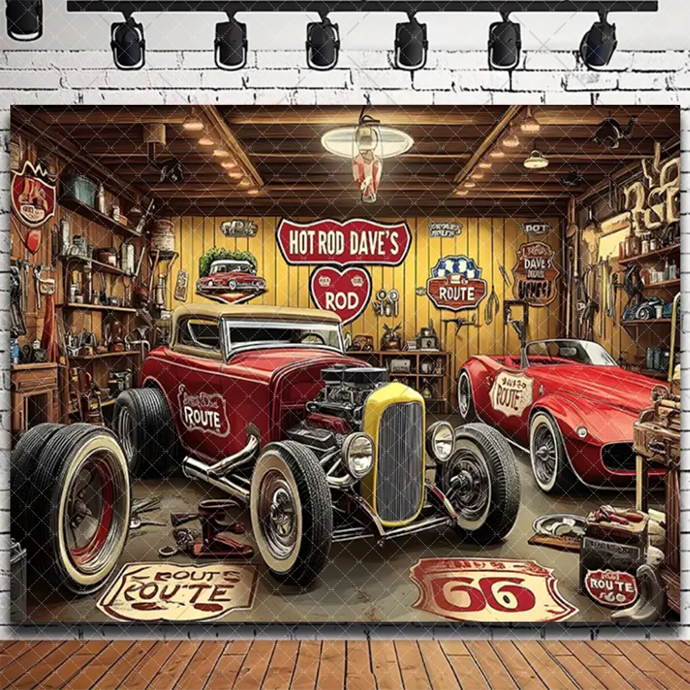 Retro Motorcycle Car Repairs G - Workshop Tools Background recensione e prezzo