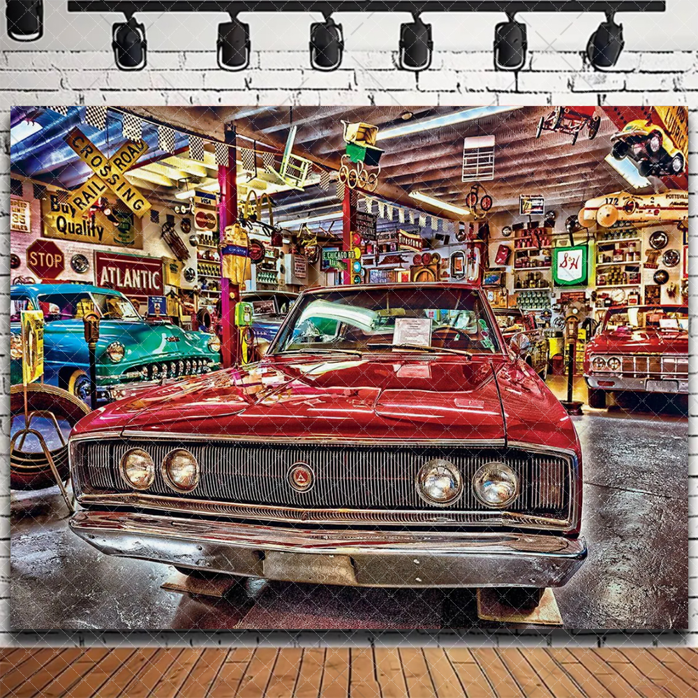 Retro Motorcycle Car Repairs G - Workshop Tools Background recensione e prezzo