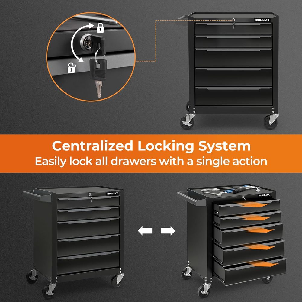 5-Drawer Steel Tool Chest with - Workshop Tools Storage recensione e prezzo