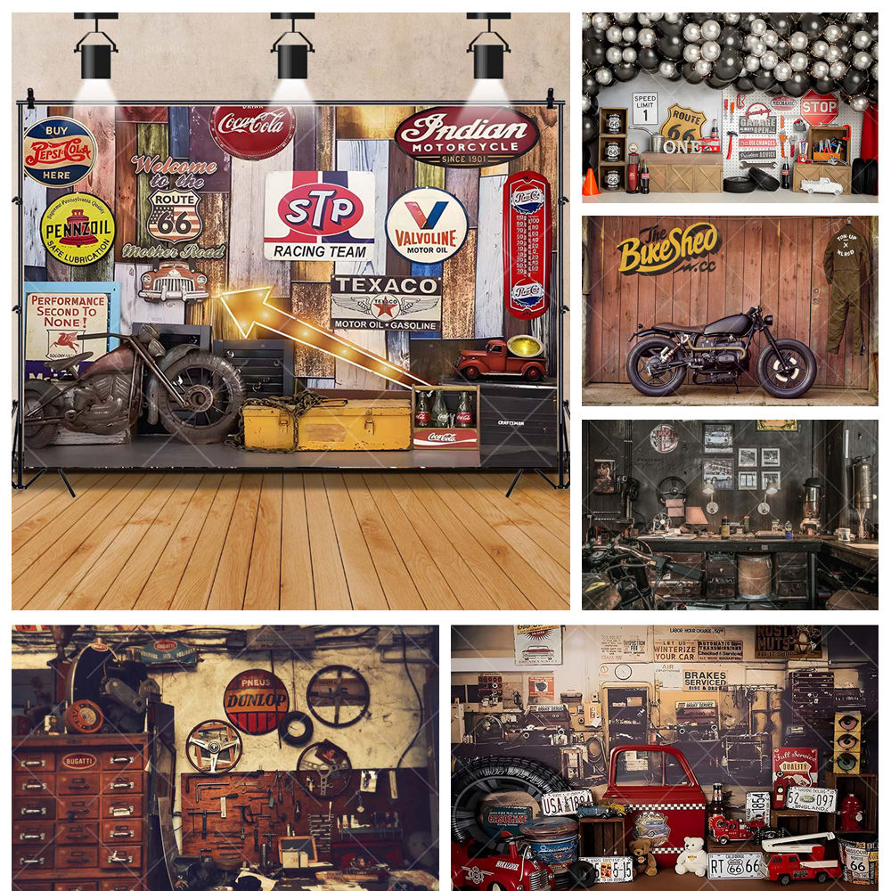 Retro Motorcycle Car Repairs G - Workshop Tools Background recensione e prezzo