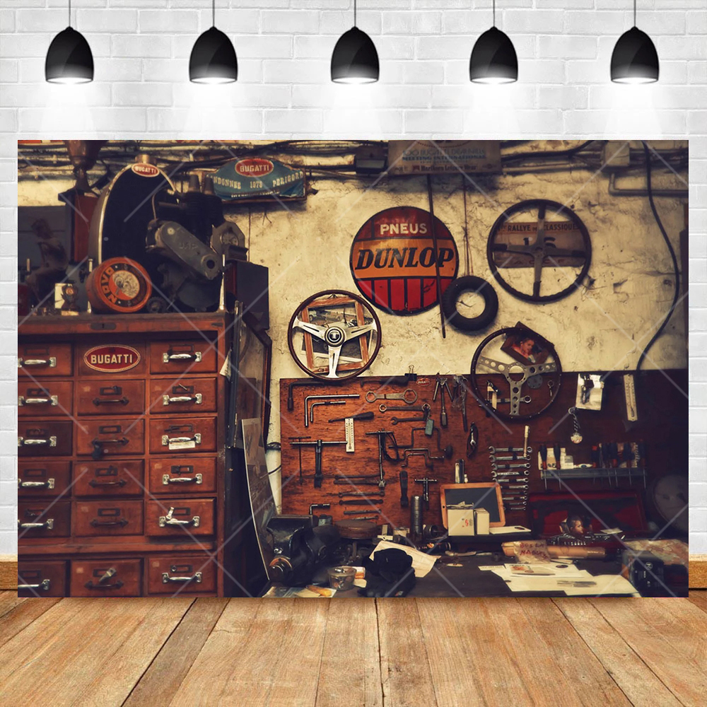 Retro Motorcycle Car Repairs G - Workshop Tools Background recensione e prezzo